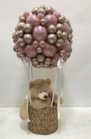 17 Hot Air Balloon Teddy Basket - SkyHighBalloons305 - Miami FL