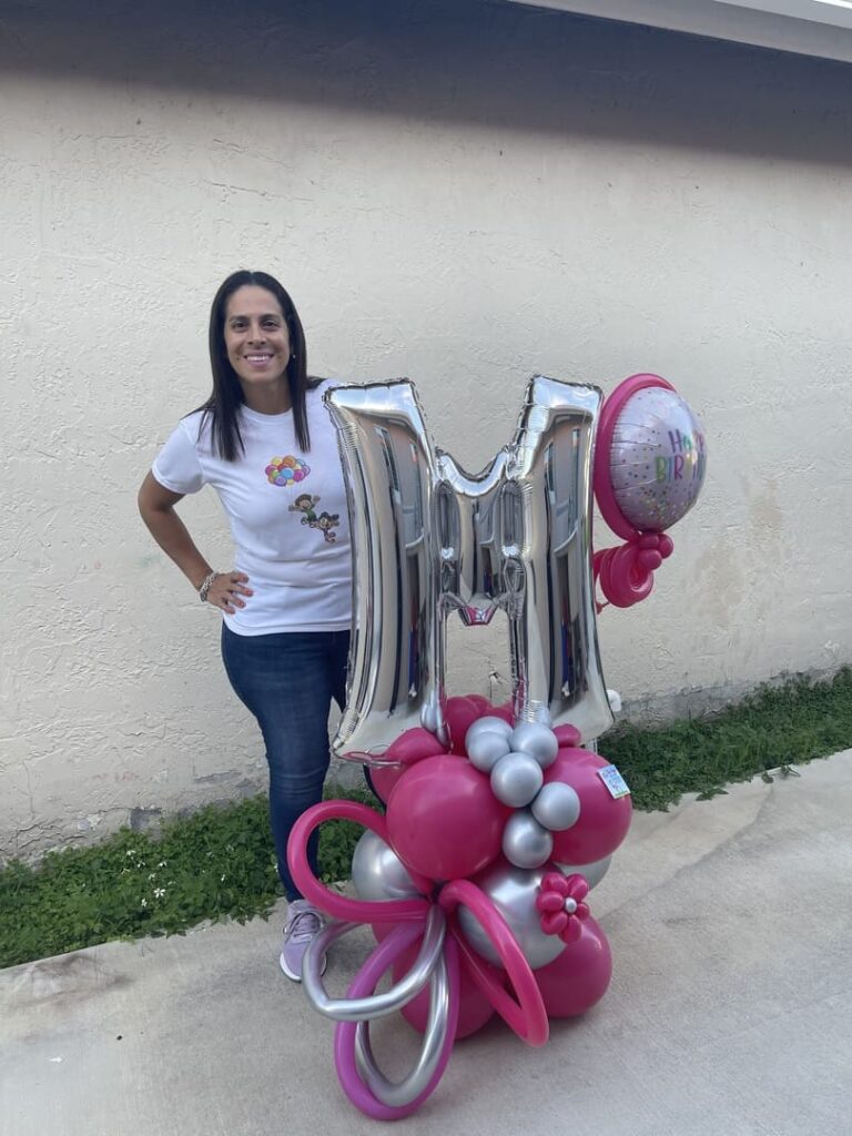 2 Balloon Bouquet Initial 1 - SkyHighBalloons305 - Miami FL