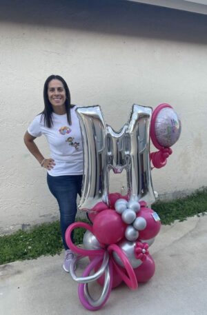 2 Balloon Bouquet Initial 1 - SkyHighBalloons305 - Miami FL
