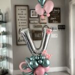 2 Balloon Bouquet Initial 2 - SkyHighBalloons305 - Miami FL