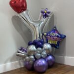 2 Balloon Bouquet Initial 4 - SkyHighBalloons305 - Miami FL