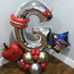 2 Balloon Bouquet Initial 5 - SkyHighBalloons305 - Miami FL