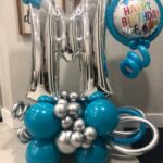 2 Balloon Bouquet Initial 6 - SkyHighBalloons305 - Miami FL