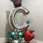 2 Balloon Bouquet Initial 7 - SkyHighBalloons305 - Miami FL