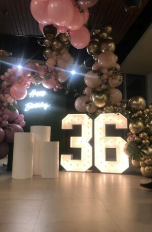 Garland and Lighted Marquee Number Combo
