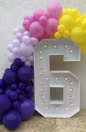 Lighted Marquee Number - SkyHighBalloons305 - Miami FL