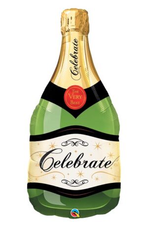 39" Green Champagne Bottle Balloon skyhighballoons305.com