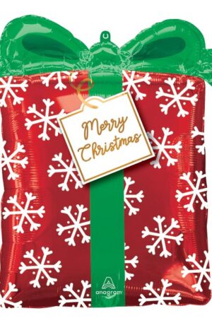 27" Christmas Present Shape Balloon skyhighballoons305.com
