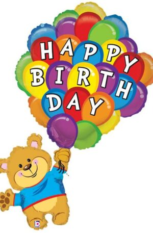 42" Bear With Floating Balloons skyhighballoons305.com