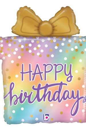 27" Happy Birthday Present Balloon skyhighballoons305.com