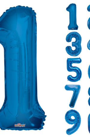 34" Blue Numbers Balloon Foils skyhighballoons305.com