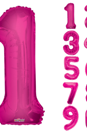 34" Fuchsia Numbers Balloon Foils skyhighballoons305.com