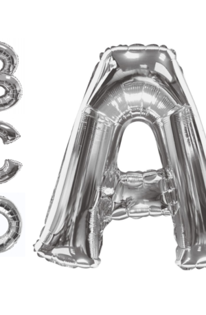 34" Silver Letter Balloon Foils skyhighballoons305.com
